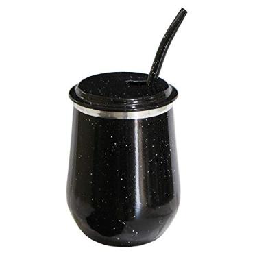 Imagem de Kit Tereré Termico Vino Colorido Copo Térmico + Bomba Metal Color Preto Pigmentado