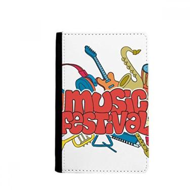 Imagem de Capa carteira Notecase Burse com estampa de festival de música para guitarra, porta-cartões