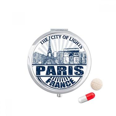 Imagem de Porta-comprimidos, bandeira da França, Torre Eiffel, bolso para remédios