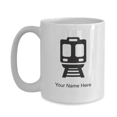 Imagem de Caneca personalizada de trem, xícara de café de vetor de trem, ideia de presente de trem, copo de café de vetor de trem personalizado, caneca de vetor de trem personalizada - caneca de café de 445 ml