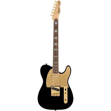 Imagem de Squier Guitarra elétrica Telecaster edição dourada de 40º aniversário, com 2 anos de garantia, preto, Laurel Fingerboard