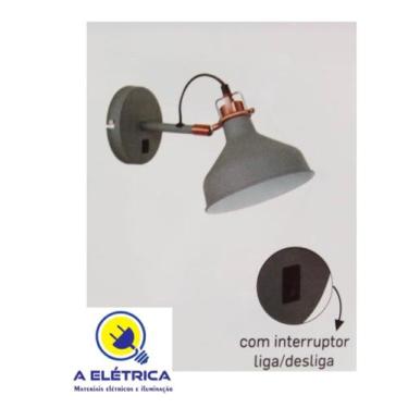 Imagem de Arandela Hamar Cinza Com Interruptor Liga/Desliga - Casual Light