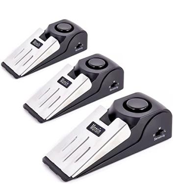 Imagem de Alarme de batente de porta, batente de porta com alarme de segurança de 120 DB, batente de porta de cunha de piso para viagem, apartamento, casa (pacote com 3)