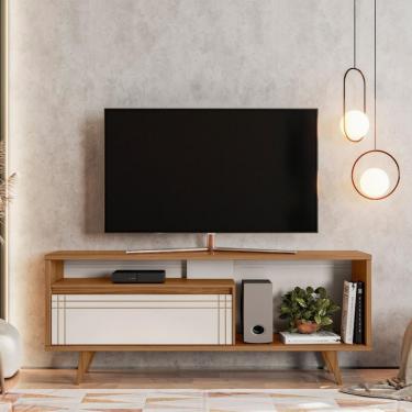 Imagem de Rack para TV até 60 Polegadas 1 Porta NT 1315 Notável Móveis - Freijó Trend/Off White