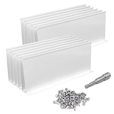 Imagem de Powrocket Pacote com 12 protetores de respingos de alumínio para calha Valley, evita que a água ultrapasse a calha, para vale, canto ou reto, 25 cm cada peça, branco