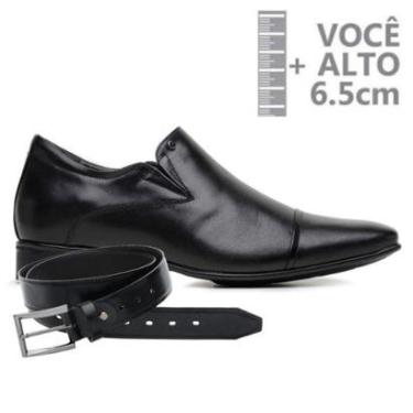 Imagem de Sapato Com Salto Interno Jota Pe Preto Air + Cinto 79510-Masculino