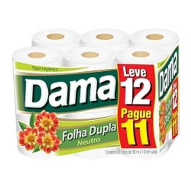 Imagem de Papel Higienico Dama Neutro Folha Dupla Lv. 12 Pag. 11 30m