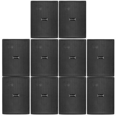 Imagem de Kit 10 Caixas Acústicas Frahm PS200 New Passiva Preta - 30 Watts Rms