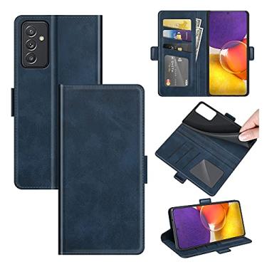 Imagem de Capa para Samsung Galaxy Quantum 2, carteira de couro PU premium estilo livro ímã capa flip dobrável suporte capa com compartimentos para cartão para Samsung Galaxy A82 5G capa de telefone (azul)