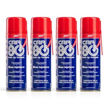 Imagem de Kit 4 Descarbonizantes Car80 Limpa Bico Injetor Carburadores - Sun