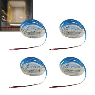 Imagem de Fita Led 5 Metros 240 Leds 16W 3000K Branco Quente Kit 4 Unidades Deco