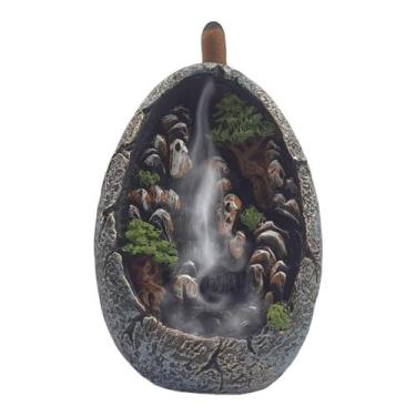 Imagem de Incensario Cascata Cachoeira - Cinza em Resina - Decore Casa