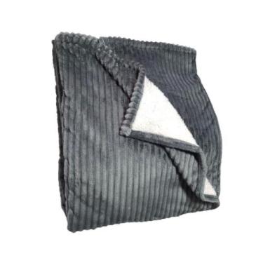 Imagem de Cobertor Cinza Chumbo Dyuri Com Sherpa 1,80 X 2,20, Cinza, Queen