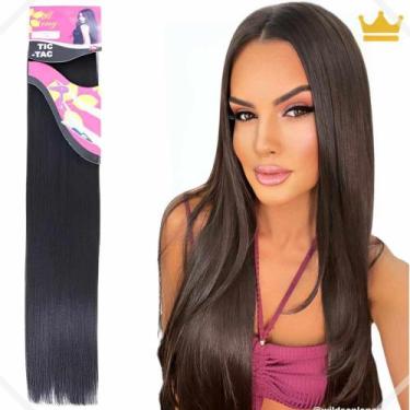 Imagem de Cabelo Aplique Tic Tac Liso Orgânico 1 Tela 150gr De 70cm - Weng, Apli
