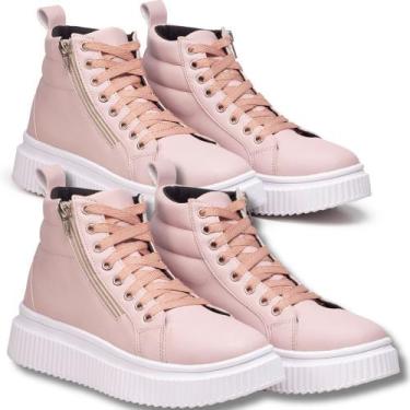 Imagem de Kit 2 Pares De Tênis Feminino Plataforma Rosa - Fierre, 38, Rosa, Femi