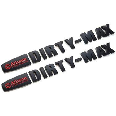 Imagem de Conjunto de 2 pares de emblemas de caminhão Allison Transmission DIRTYMAX Duramax substituição para Chevrolet Silverado 2500 HD 3500 HD (preto/vermelho)