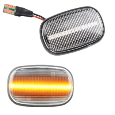 Imagem de Kakulkomen Lâmpada de seta sequencial com marcador lateral para para-lama frontal LED para To-yo-ta Corolla Celica Caldina Camry Hilux Probox Fielder Avensis RAV4 Prius Runx (cristal)