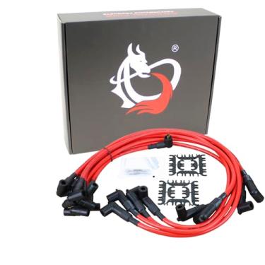 Imagem de Dragon Fire Ultra Low 150 Ohm por metro Série Race SBC BBC de alto desempenho 10,2 mm Ignição Spark Plug Conjunto de arame compatível Substituição para HEI 283 305 307 327 350 383 396 400 427 454 Oem Fit PW350-DF