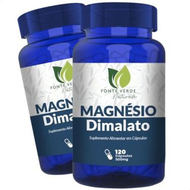 Imagem de 2 Potes Magnésio Dimalato Kit 240 Cáps - Fonte Verde