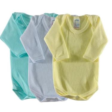 Imagem de Kit 03 pçs body infantil manga longa menino ou menina - Jolen Baby, Un