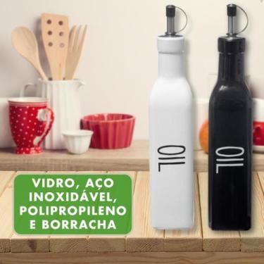 Imagem de Azeiteiro de Vidro Brilhante 290ml Garrafa Bico Dosador Inox - Hauskra