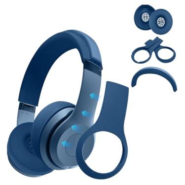 Imagem de 【3 em 1】 Capa de silicone Solo 4, capa de faixa de cabeça anti-arranhões/capa para fone de ouvido Beats Solo 4, acessórios protetores de silicone macio Solo4 (azul)