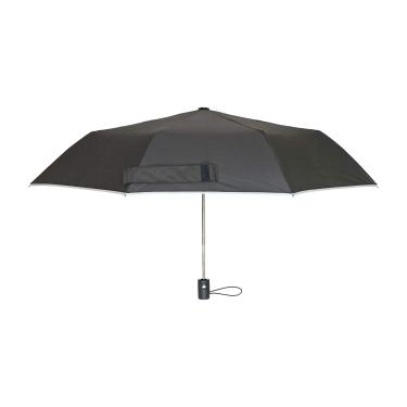 Imagem de West Chester Guarda-chuva dobrável UMB340/OS - preto, 101,6 cm, pongee, guarda-chuva de abertura automática com nervuras de fibra de vidro, eixo de metal, acabamento cinza, Preto, 40 inches