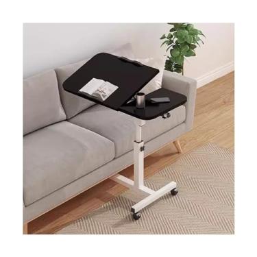 Imagem de LICONG-2019 Mesa de cabeceira para computador móvel, mesa de cabeceira móvel, mesa de cama para quarto doméstico, mesa dobrável, mesa de elevação para estudantes, mesa de computador móvel sobre rodas