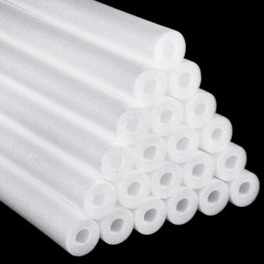 Imagem de Sratte 30 peças de macarrão de piscina, decorações gigantes, faça você mesmo, espuma grande, resistente, para natação, água, noodles vazados para projetos flutuantes de artesanato (branco, 99 cm, 6 cm