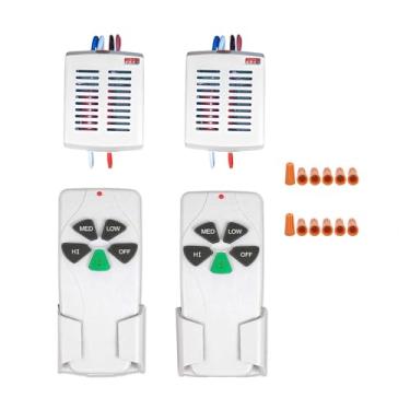 Imagem de Smekitlly Kit de controle remoto de ventilador de teto universal de tamanho pequeno com 2 pacotes com dimmer de luz, substituição de mini receptor de controlador de ventilador de 3 velocidad