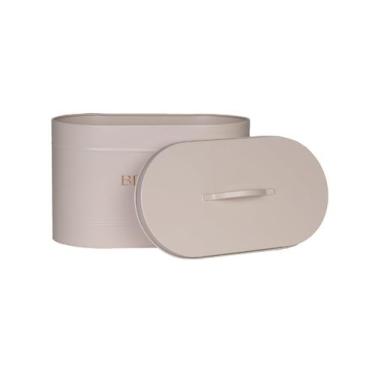 Imagem de Porta Pão Em Aço Inoxidável Com Tampa - Areia - 34X18X20Cm - Mundiart