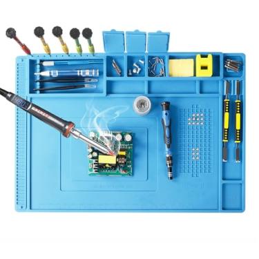 Imagem de Skmiiloy Tapete de Solda de Silicone, Grande Almofada de Reparo de Silicone para Solda, Reparo de Celular e Laptop, Proteção de Bancada de Ferro de Solda Bga - Resistente Ao Calor Até 932 °F