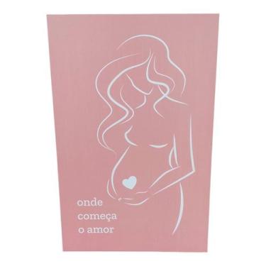 Imagem de Quadro Placa Decorativa mdf 20x30 ONDE COMEÇA O AMOR - AS