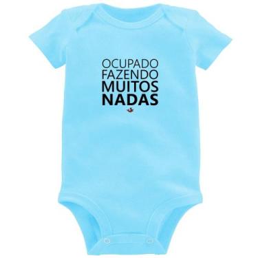 Imagem de Body Bebê Ocupado fazendo muitos nadas - Foca na Moda, Azul bebê, GG