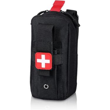 Imagem de GINZER Bolsa de primeiros socorros EMT Molle IFAK, kit de trauma tático pequeno vazio, bolsa de sobrevivência de emergência médica EDC para viagens ao ar livre, acampamento, caminhada, escalada, caça