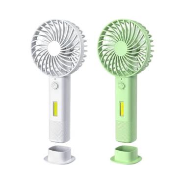 Imagem de Mini Ventilador Portátil De Mão Mesa Led -Recarregável Via USB, Carregador Compatível com PC, Notebook e Carregadores de Celular -Compacto Silencioso e Super Potente (Cor Aleatória)
