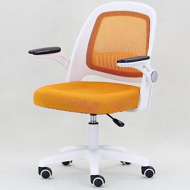 Imagem de Cadeira de escritório, cadeira de escritório cadeira de mesa ergonômica com suporte lombar, cadeira giratória para computador com apoio de braço flip-up, cadeira de malha respirável para casa,
