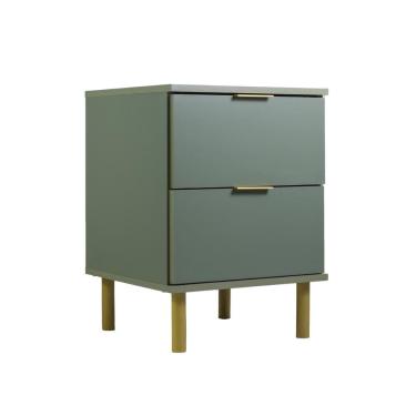 Imagem de Mesa de Cabeceira Ditália 2 Gavetas DM-125 Verde Oliva