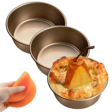 Imagem de Frigideira a ar de 10 cm, mini formas de torta de torta, molde de cupcake jumbo com 3 peças, conjunto antiaderente de pão de hambúrguer e ovo, pazookie individual e formas de bolo para fritadeiras a