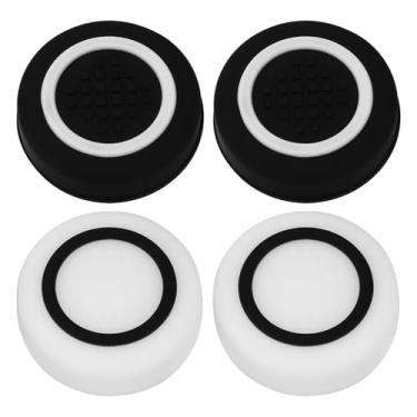 Imagem de eMagTech 2 conjuntos de capas protetoras de silicone macio para joystick compatível com controles de jogo ASUS ROG Ally, branco e preto