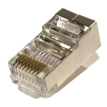 Imagem de Conector Rj45 Cat5 Blindado Com 10 Unidades