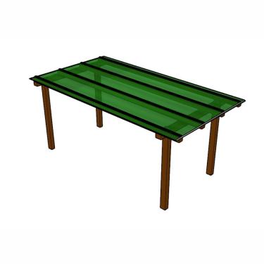 Imagem de Kit Policarbonato Verde 6mm 2,00m X 6,00m - Perfis Naturais