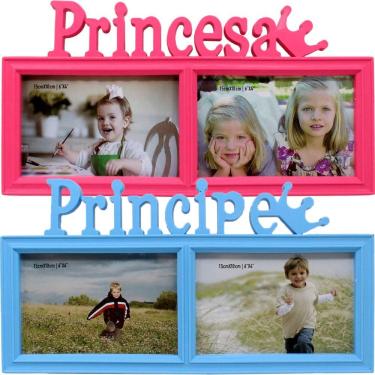 Imagem de Dupla Porta Retrato Infantil Mural Príncipe Princesa 15x10cm
