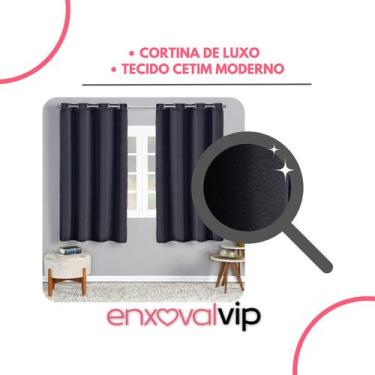 Imagem de Cortina Cetim 2,80m X 2,30m Seda Elegante Luxo Sala Quarto - Enxoval V