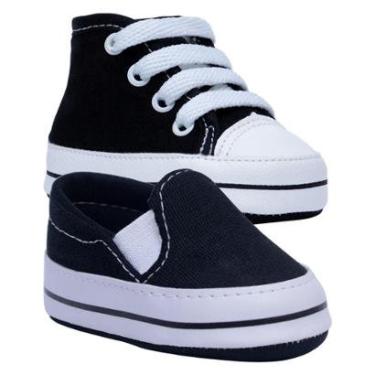Imagem de Kit 2 Tenis Sapatinho Bebe Menina Menino Star Slip On K39-Masculino