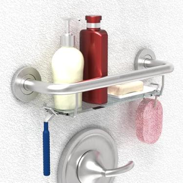 Imagem de AquaChase Barra de apoio de segurança para banheira, chuveiro e vaso sanitário para idosos e deficientes, alça auxiliar de equilíbrio de mobilidade, aço inoxidável, 40,6 cm para montagem em parafuso