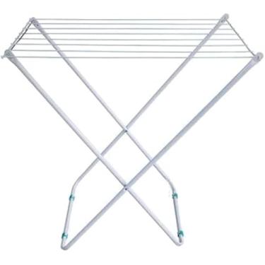 Imagem de Varal de Chão Portátil Retrátil, 80 x 80 x 50cm, Branco, Suporta 8kg