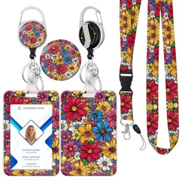 Imagem de Cordão retrátil para crachá de identificação – protetor de cartão vertical bonito e durável resistente a manchas para enfermeiras, médicos, professores, hospital, escola, escritório, mulheres, homens