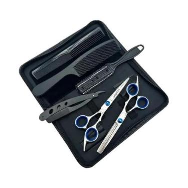 Imagem de Conjunto De Tesouras De Cabeleireiro De 6 Polegadas Para Barbeiros Kit
