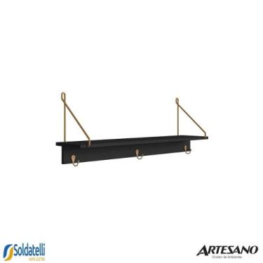 Imagem de Prateleira decorativa 3 ganchos 90cm 27894 várias cores - artesano, Pr